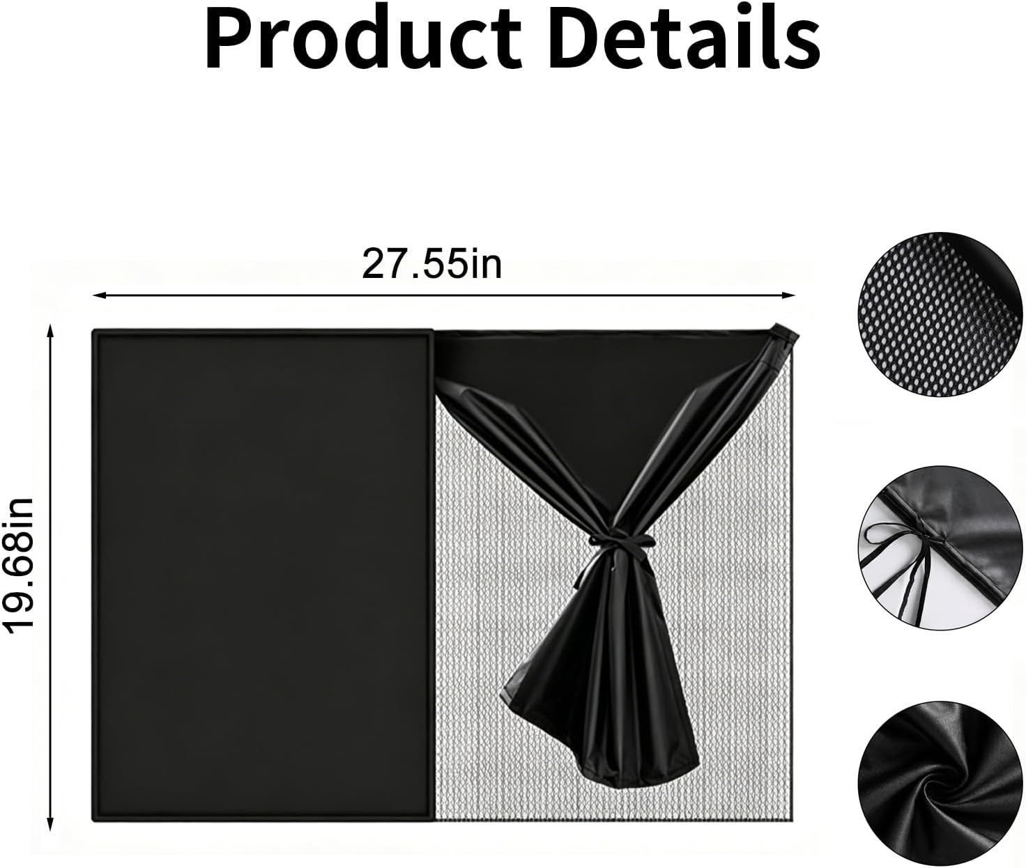 2 Pack Car Window Shades - Dual Layer Blackout & Mesh Sunshade 26.8"x18.5", Rear Side Window Privacy Screen with 10 Magnets, UV Blocking Heat Reduction for Car SUV Truck