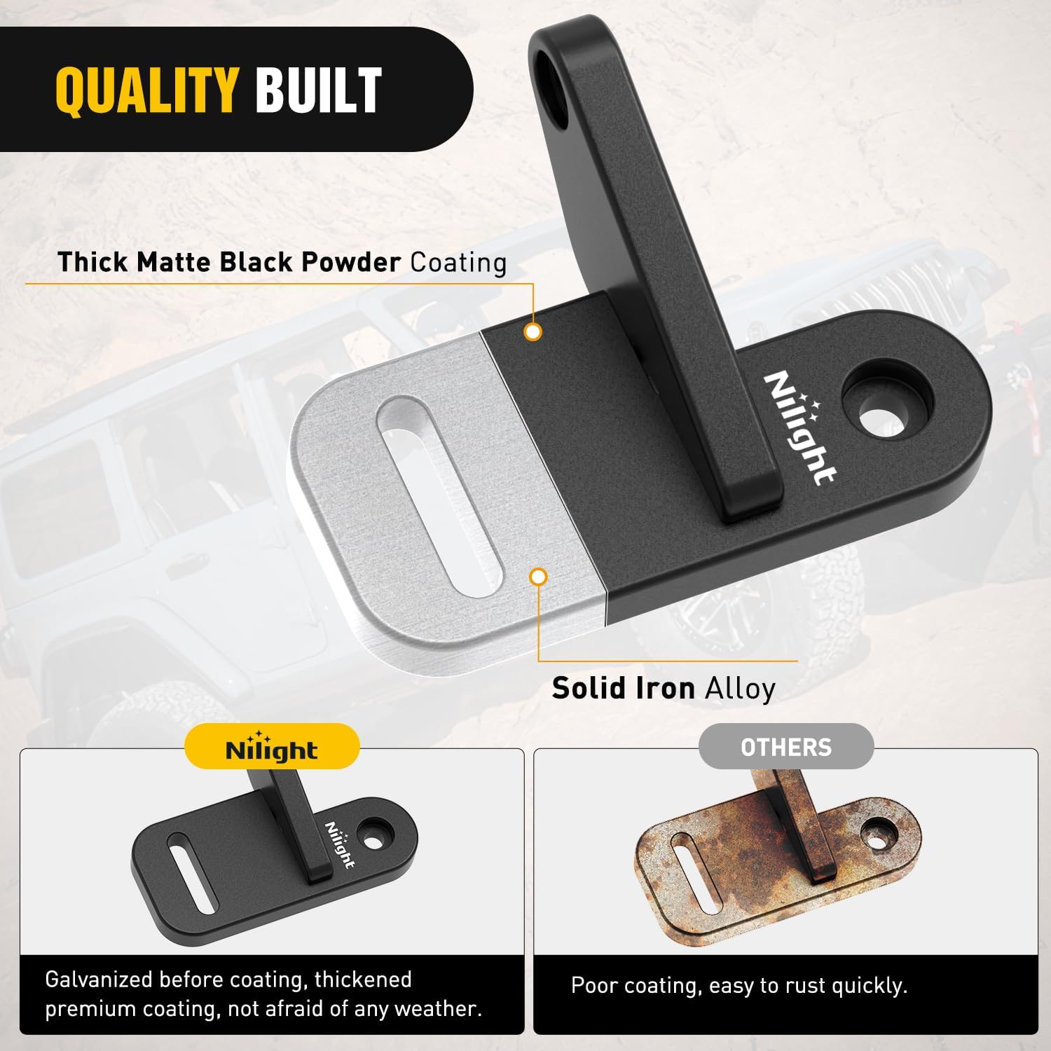 Nilight Light Mounting Bracket Hood Cowl Mount Brackets for Front A-Pillar Auxiliary Offroad LED Work Pods Lights on Jeep Wrangler JL JLU Gladiator JT 2018 2019 2020 2021 2022 2023 2024 2025, Black