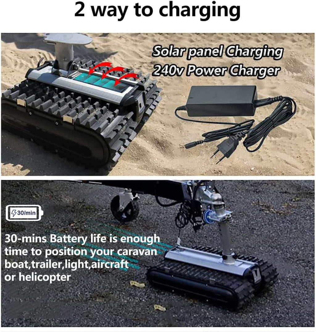 Electric Trailer Mover 450kg Load Capacity Trailer Dolly, Motorised Camper Trolley Kit with Remote Control, Camper RV Caravan Boat Trailer Jack for All Terrain (A)