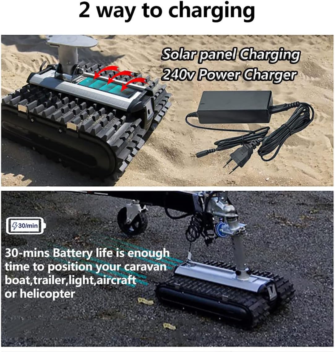 Electric Trailer Mover 450kg Load Capacity Trailer Dolly, Motorised Camper Trolley Kit with Remote Control, Camper RV Caravan Boat Trailer Jack for All Terrain (A)