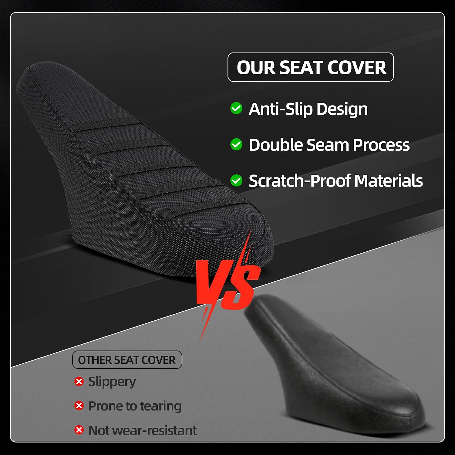 Electric Bike Seat Cover PVC E-Bike Seat Cover for Ridstar Q20 Ebike-Black