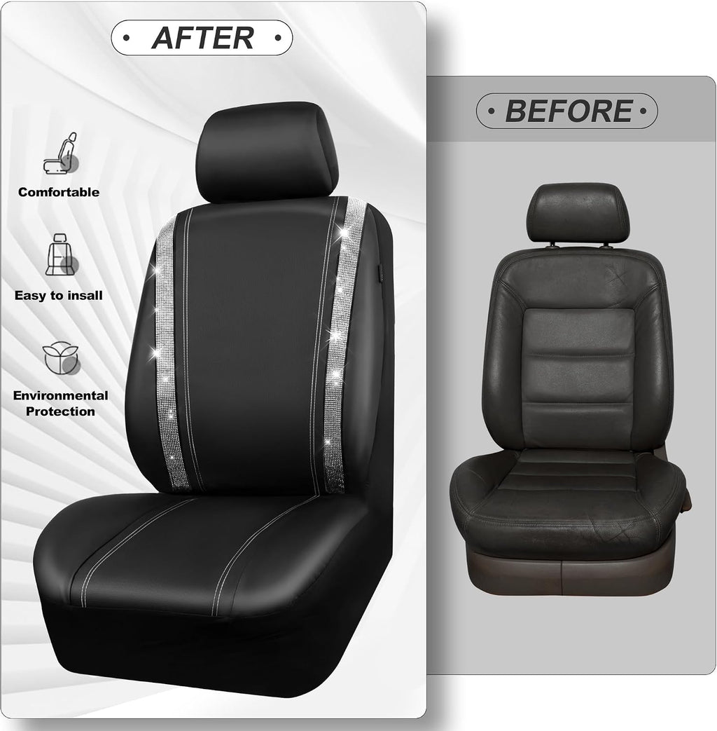 car pass bling diamond car seat covers full showing dimensions