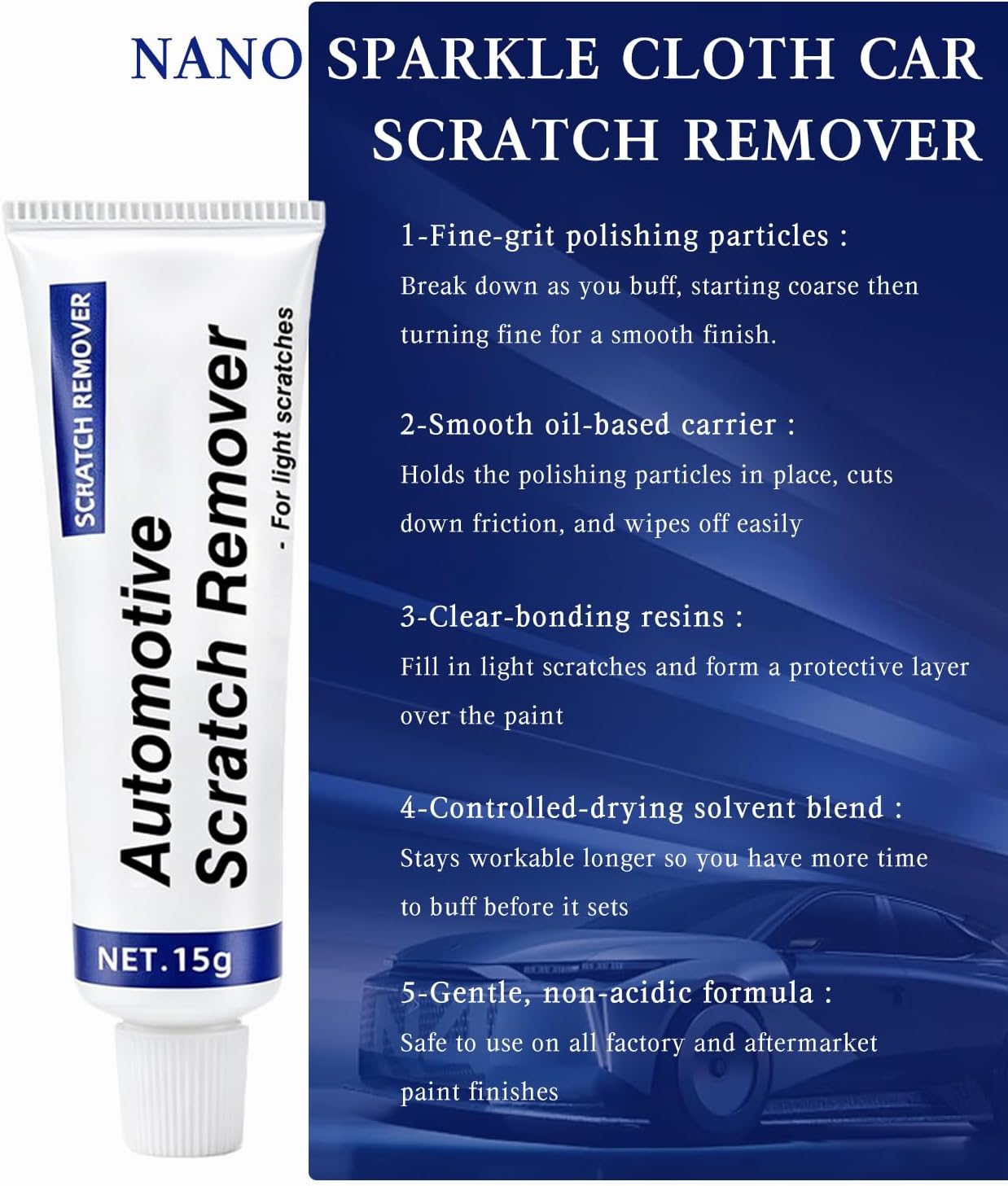 Nano Sparkle Cloth Car Scratch Remover, Nanosparkle Cloth for Car Scratches, Nanowipe Cloth For Car Scratches, Safe on All Vehicle Colors, Removes Water Spots & Swirl Marks & Scratches, 4-Pack (Black)