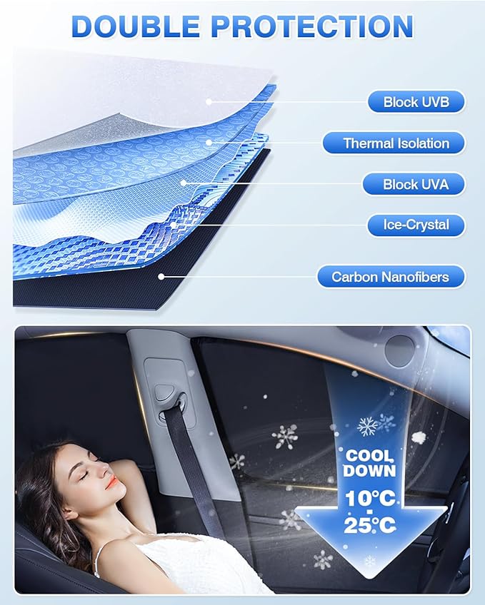 Sunshades for Honda Accord 2023-2025 2026 Accessories Windshield Sun Shade Side - Image 4