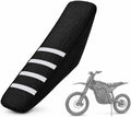 Staple-Free Seat Cover for Yozma IN10 / IN10 Pro, Striped Non-Slip Waterproof Motorcycle Cushion Cover, Elastic Anti-Slip Saddle Protector Replacement for Electric Dirt Bike Ebike (White)