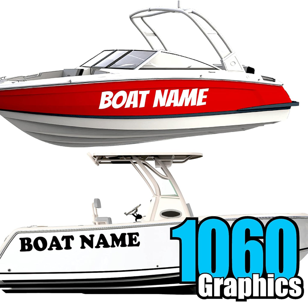 Custom Vinyl Boat Numbers & Letters (Two Decals)