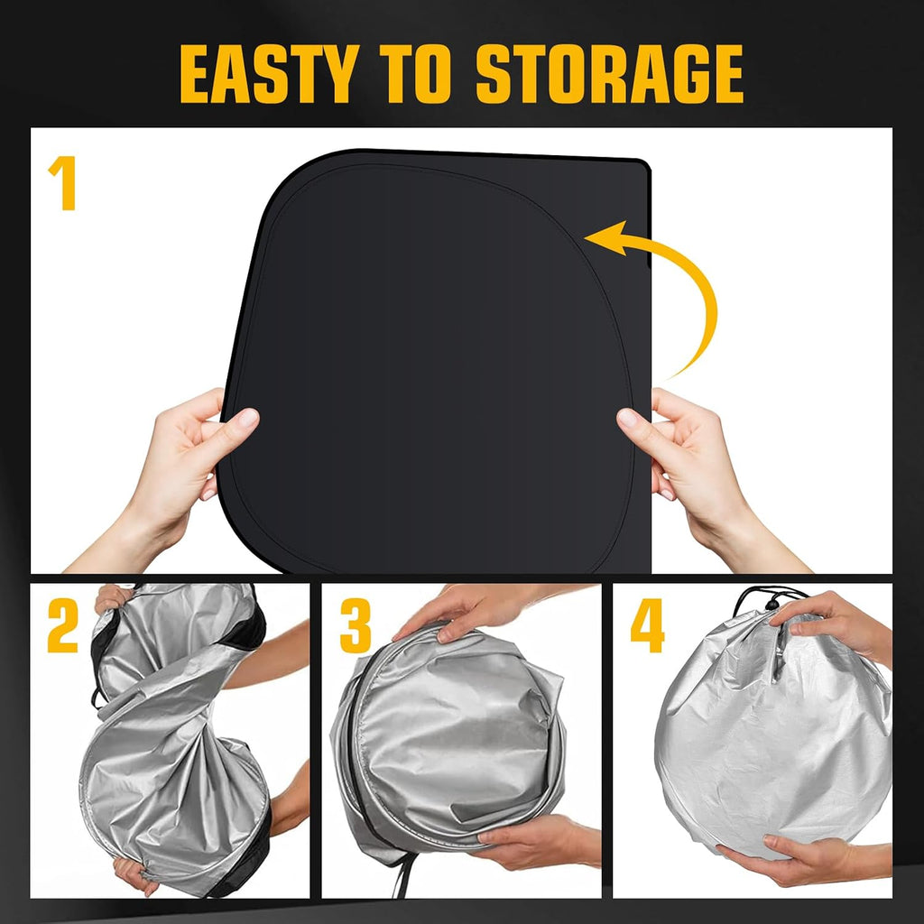 Windshield Sun Shade for BMW X5 2019-2025 2026, Foldable Sun Visor Protector with Storage Bag, 2-Layers Car Sunshade Front Window Shade UV Protection