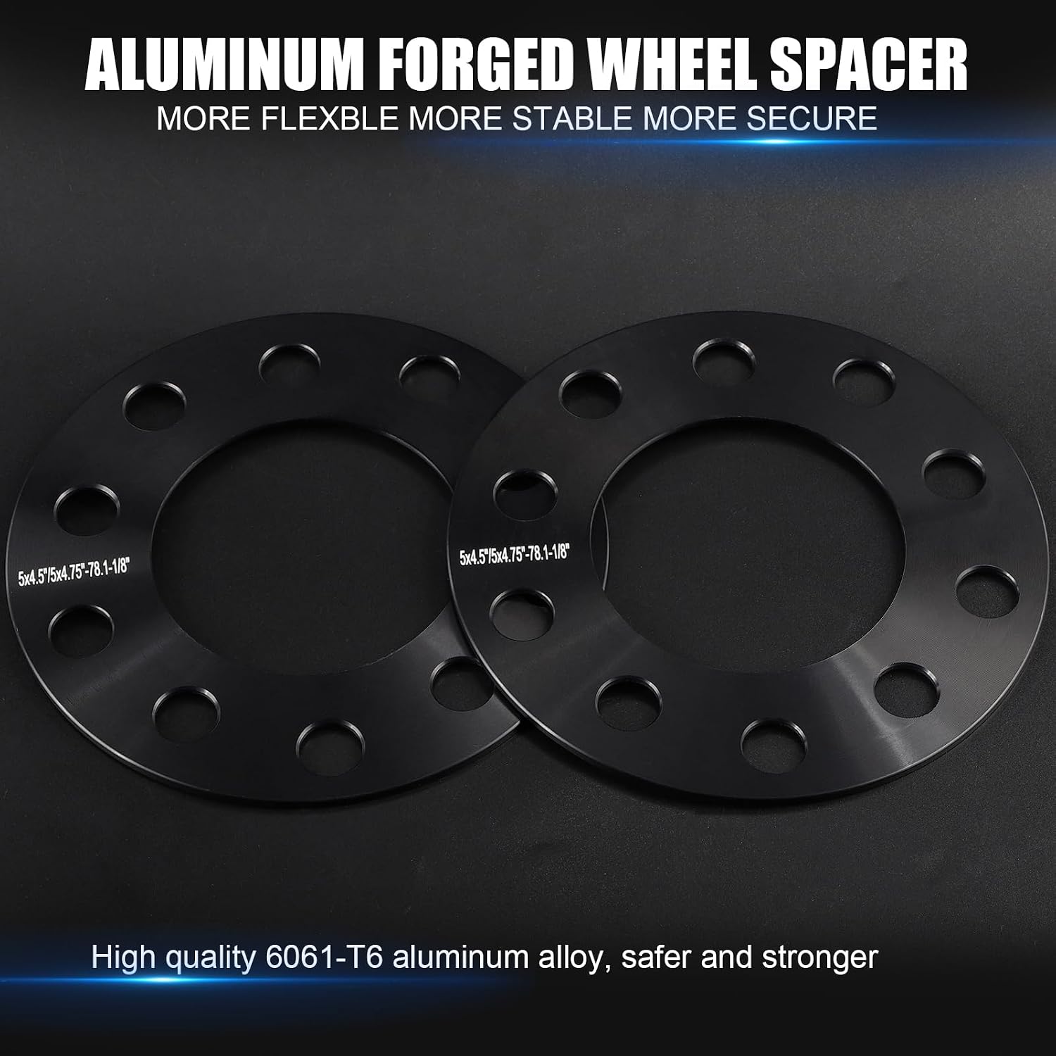 JiiinMiiin 5x4.5 5x4.75 Wheel Spacers,1/8"(3mm) Wheel Spacer Adapters 78.1mm Hub Bore for 1964-2014 Mustang 1991-2011 Ranger 1984-2001 Cherokee 1987-2006 Wrangler 1991-2012 Town Car 1992-2021 Camry