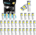 Alopee 30 Pack 194 Led Bulb White 6500K T10 Led Light Bulbs 5SMD 5050 Chips 2825 168 158 501 W5W Automotive Replacement for Car Dome Map Door Courtesy Trunk Light DC 12V