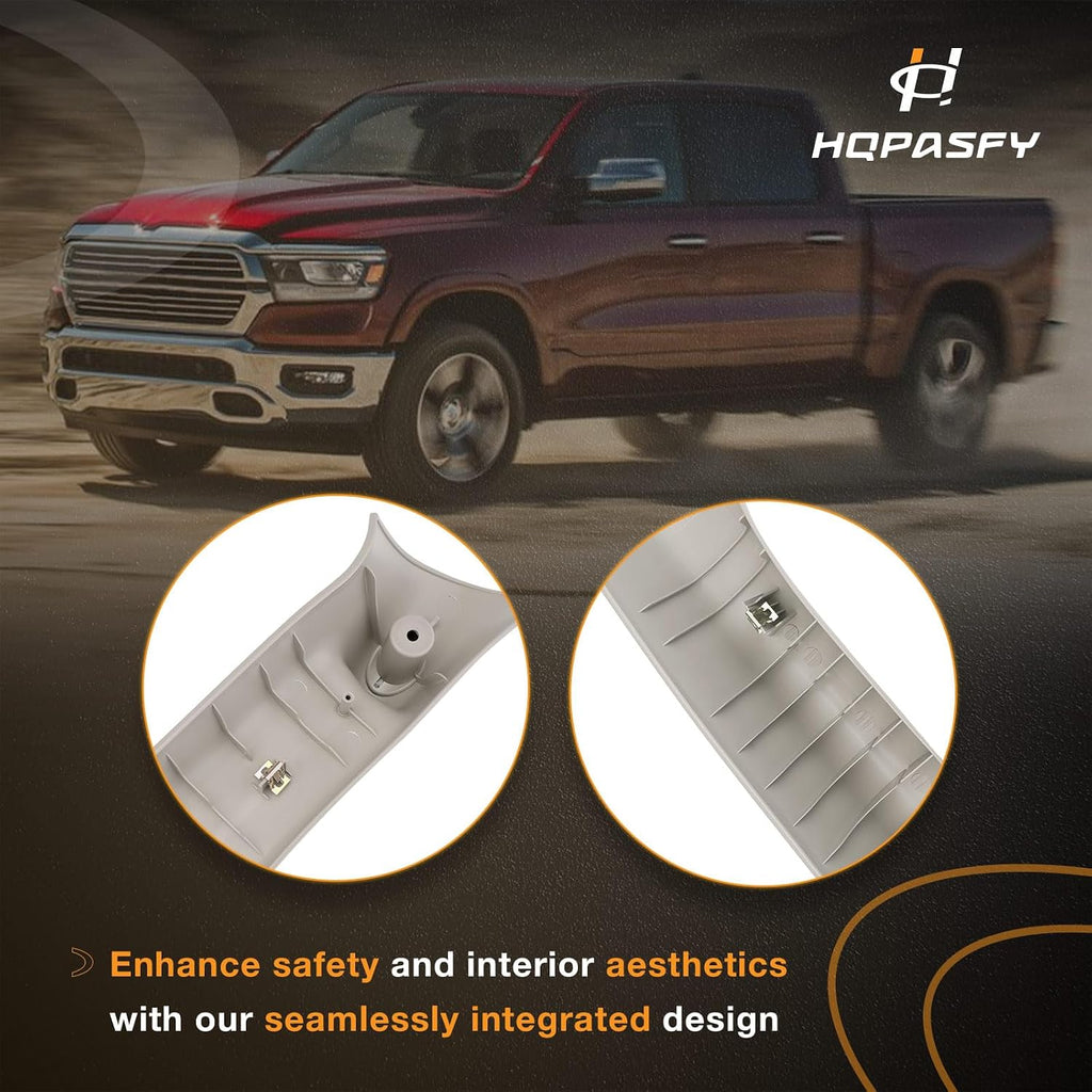HQPASFY A Pillar Grab Handle Interior Trim (1 Pair), Compatible with 2002-2009 Dodge Ram 1500/2500/3500 Pickup, Replace# 1TE75BD1AA, 1TE74BD1AA Left Right Driver Passenger Side Beige