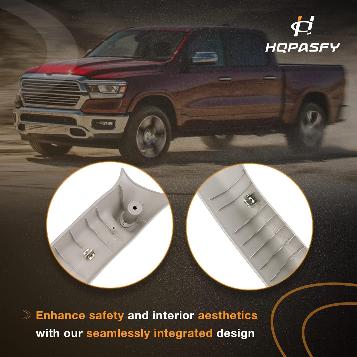 HQPASFY A Pillar Grab Handle Interior Trim (1 Pair), Compatible with 2002-2009 Dodge Ram 1500/2500/3500 Pickup, Replace# 1TE75BD1AA, 1TE74BD1AA Left Right Driver Passenger Side Beige