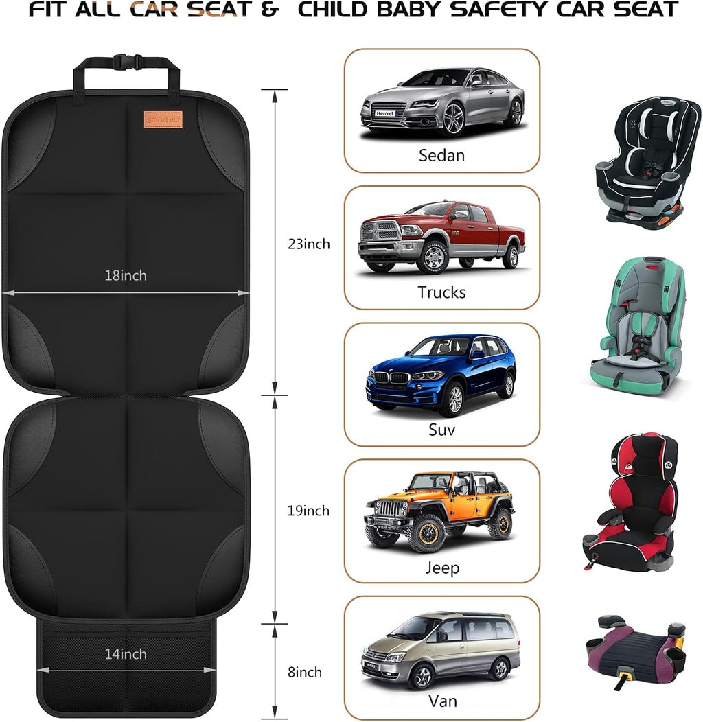 smart elf car seat protector, thickest padding and, close-up detail