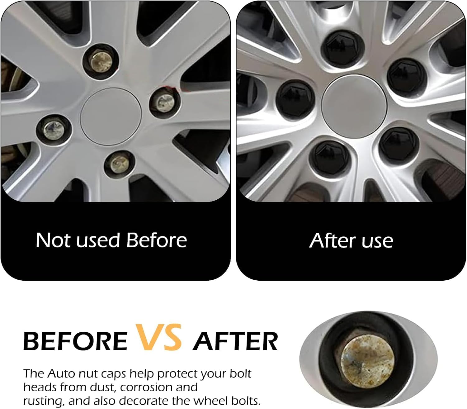 20PCS Car Wheel Lug Nut Covers Auto Tire Bolt Caps for 2018-2025 Jeep Wrangler JLU JL 4XE Unlimited & Gladiator JT, Plastic Wheel Lug Nut Covers, Dustproof Auto Tire Bolt Protection Caps