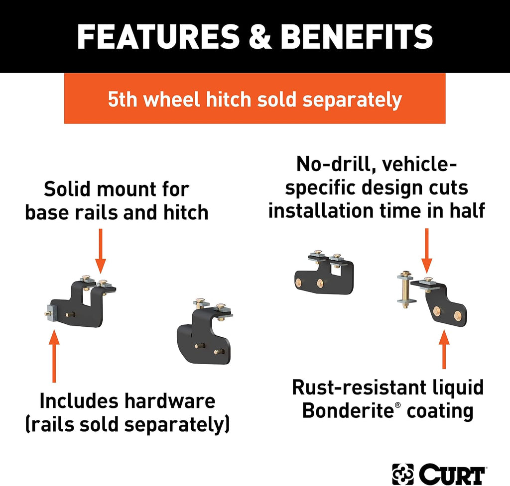 Curt 16427 Custom 5th Wheel Bracket Kit for Ram 2500