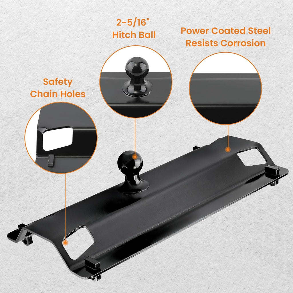 maXpeedingrods Gooseneck Plate for Fifth Wheel Rails with 2-5/16 inch Ball, Gooseneck Ball Plate for Standard Pickup Truck Bed Trailer Towing, 25000 LBS