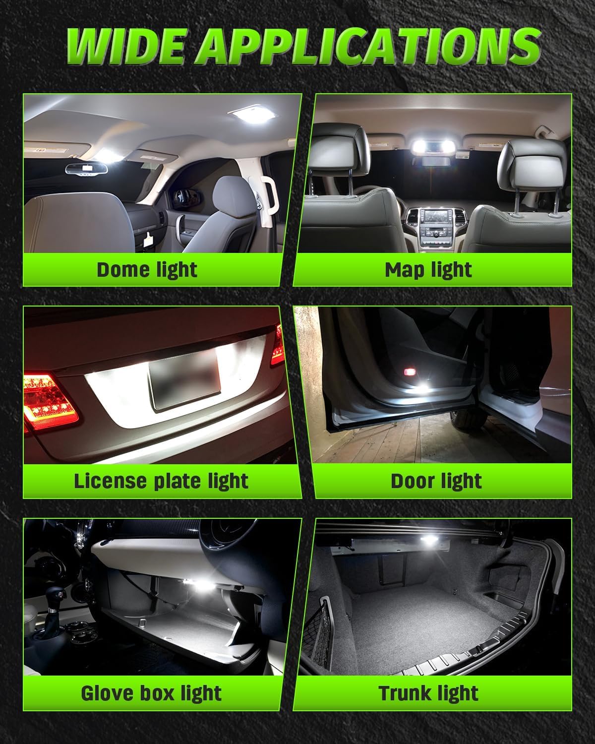 Alopee 30 Pack 194 Led Bulb White 6500K T10 Led Light Bulbs 5SMD 5050 Chips 2825 168 158 501 W5W Automotive Replacement for Car Dome Map Door Courtesy Trunk Light DC 12V