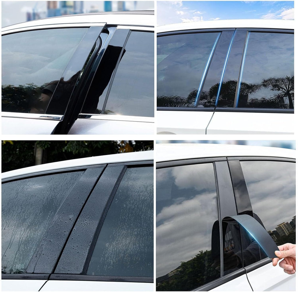 B Pillar Trim Fit for Chevrolet Impala 2020 2019 2018 2017 2016 2015 2014 Car Door Window Pillar C-Pillar Trim Anti-Scratch 6 pcs - Bright Black