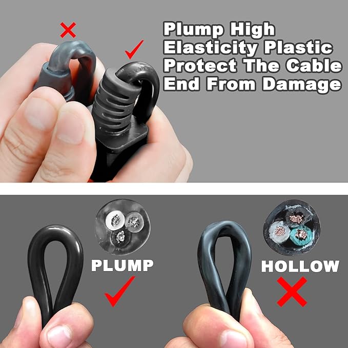 HUANCHAIN 10 ft Indoor Outdoor Black Extension Cord Waterproof, 16/3 Gauge - Image 4