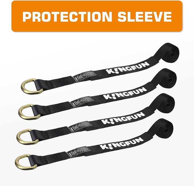 Kingfun Car Tie Down Straps for Trailers 4 Pack– Heavy Duty 2" x 120" Trailer - Image 3