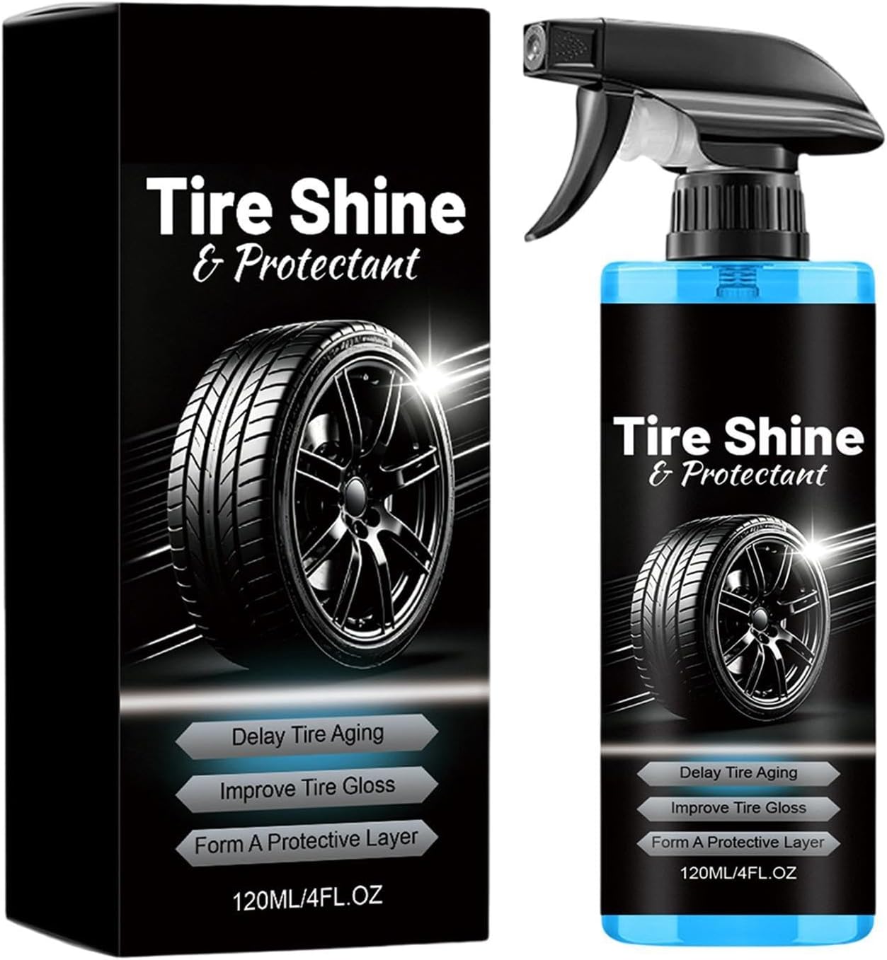 Wheel Pólish Coating – Tire Shine Solution, Rubber Care Fluid, High Gloss Finishing treatmênt | Protective Maintenance Liquid for Vehicle Detailing Exterior