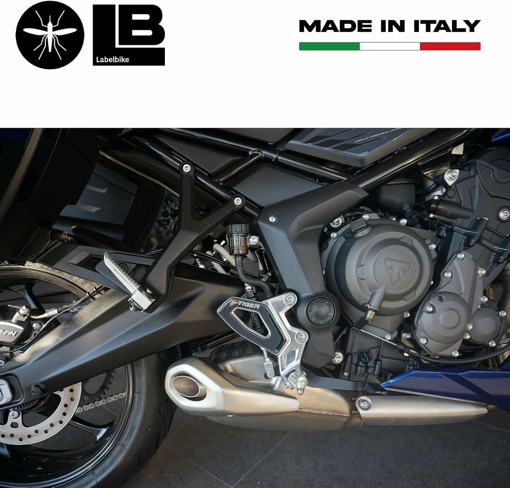 labelbike - 3D Stickers Motorcycle Door Sill Decoration and Protection in Resin Compatible with Triumph Tiger 660 Sport - Color Carbon