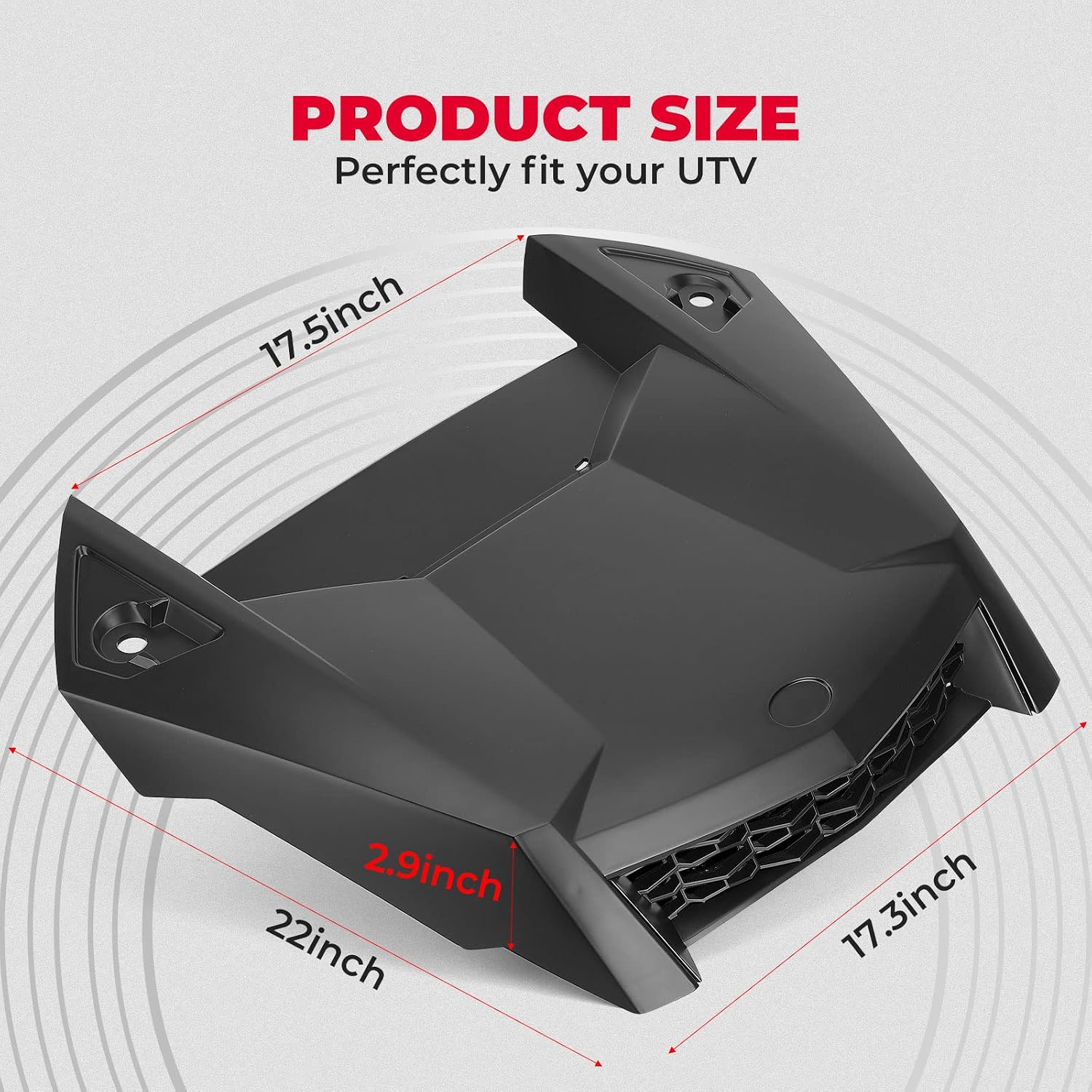 KEMIMOTO Hood Compatible With 2019-2023 Polaris RZR XP 1000 / XP Turbo / Turbo S RZR 1000 Hood Scoop Replacement Air Intake Kit ABS Material Impact Resistant