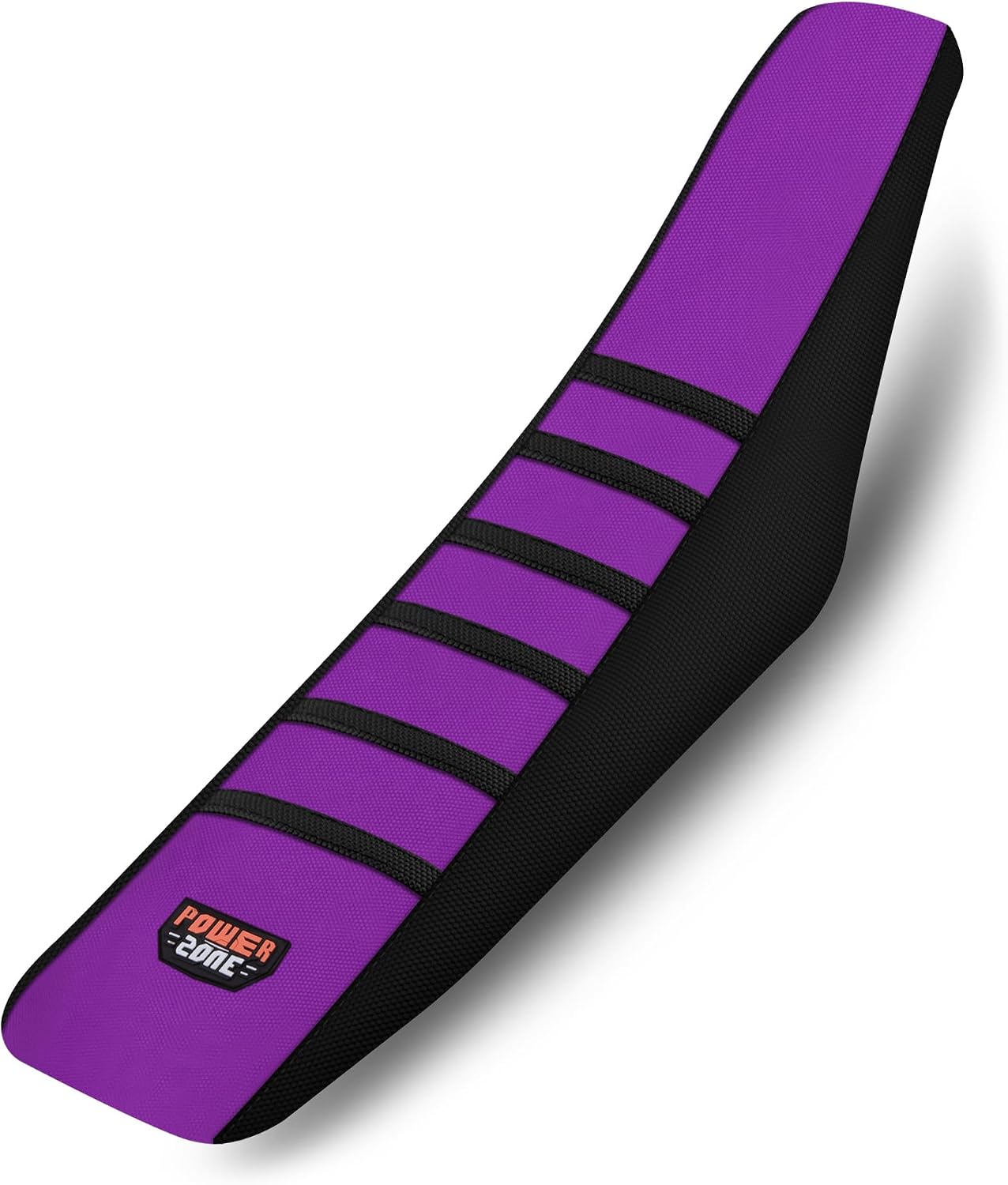 Universal White Dirt Bike Seat Cover, 6 Ribs Motorcycle Enduro Soft Dirt Pit Bike Seat Covers (Black-Purple)