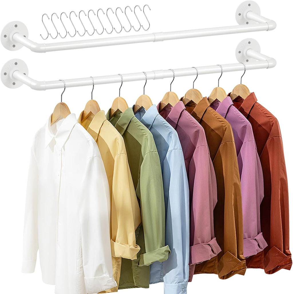 erytlly industrial pipe wall mounted clothes rack,38 inches, main product view