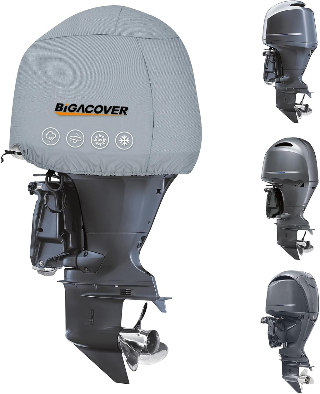 Outboard Motor Cover for Yamaha F150 F175 F200 2015-2022 Outboard Motor Cover, Waterproof Heavy Duty 600D Oxford with Cotton Lining Fade Resistant Boat Engine Hood Cowling Cover(B-Series)