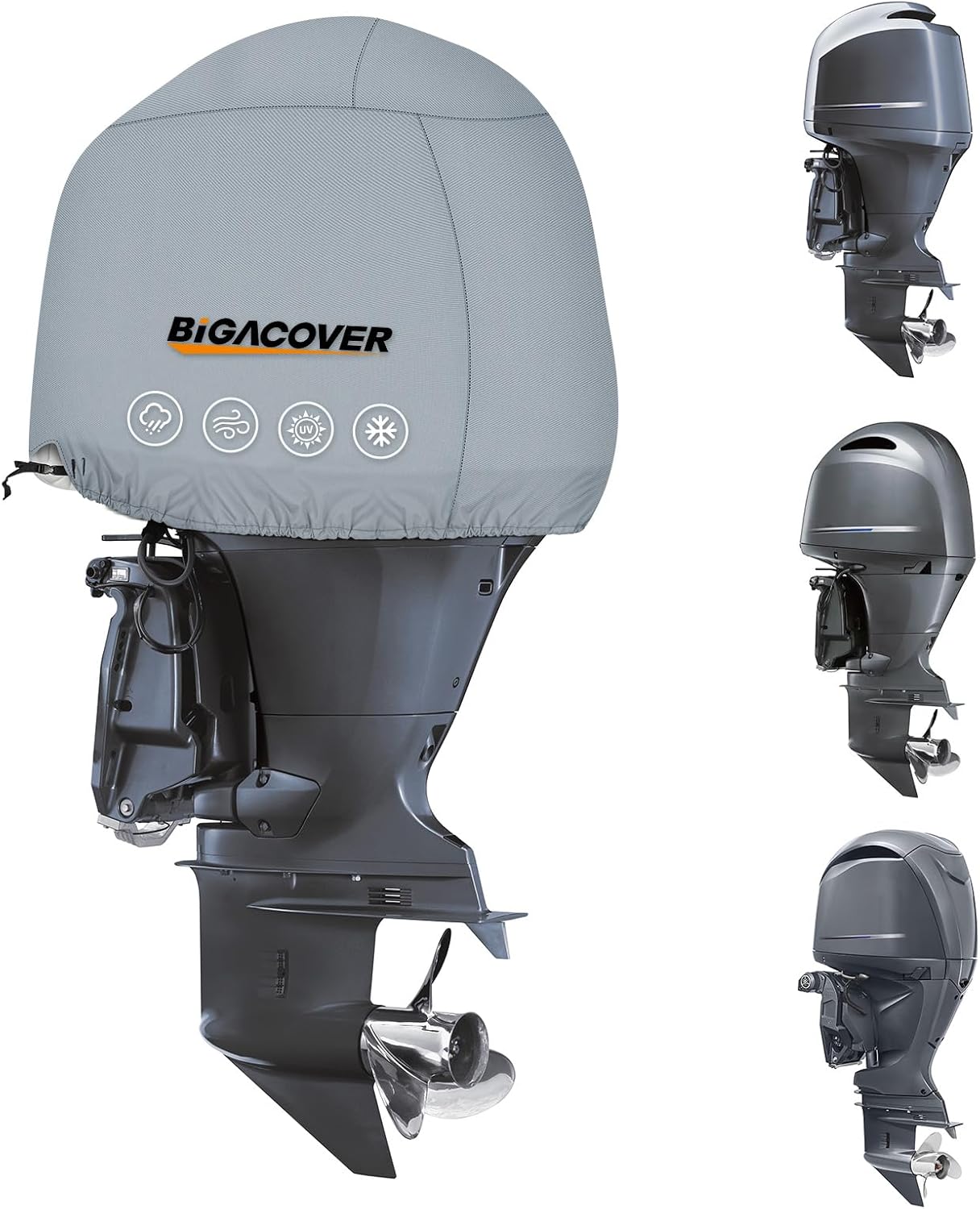 Outboard Motor Cover for Yamaha F150 F175 F200 2015-2022 Outboard Motor Cover, Waterproof Heavy Duty 600D Oxford with Cotton Lining Fade Resistant Boat Engine Hood Cowling Cover(B-Series)