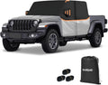 Cab Cover for Jeep Gladiator JT 2019-2026 - All Weather Waterproof Gladiator Half Car Cover,Outdoor Jeep Cab Cover Rain Covers for Sun Snow UV Protection with Door Zipper Windproof Straps