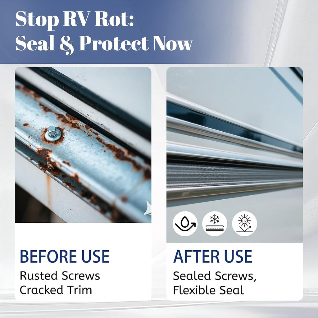 1" RV Vinyl Trim Molding Insert, 120FT RV Weather Stripping Exterior Screw Cover Trim Molding Exterior, Camper Weather Stripping Camper Trailer Roof Corner Gutter Seal Black
