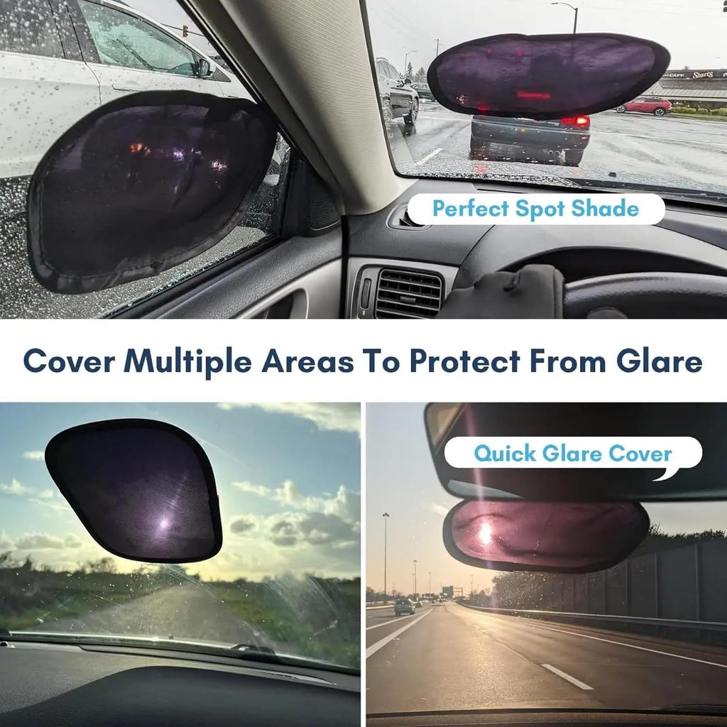 10.04 x 7.09 Inch Static Cling Car Window Sun Shades 2 Pack Mini Anti-Glare Sun Visor Film No Suction Cup Portable UV Block Sun Blocker for Car Side Window