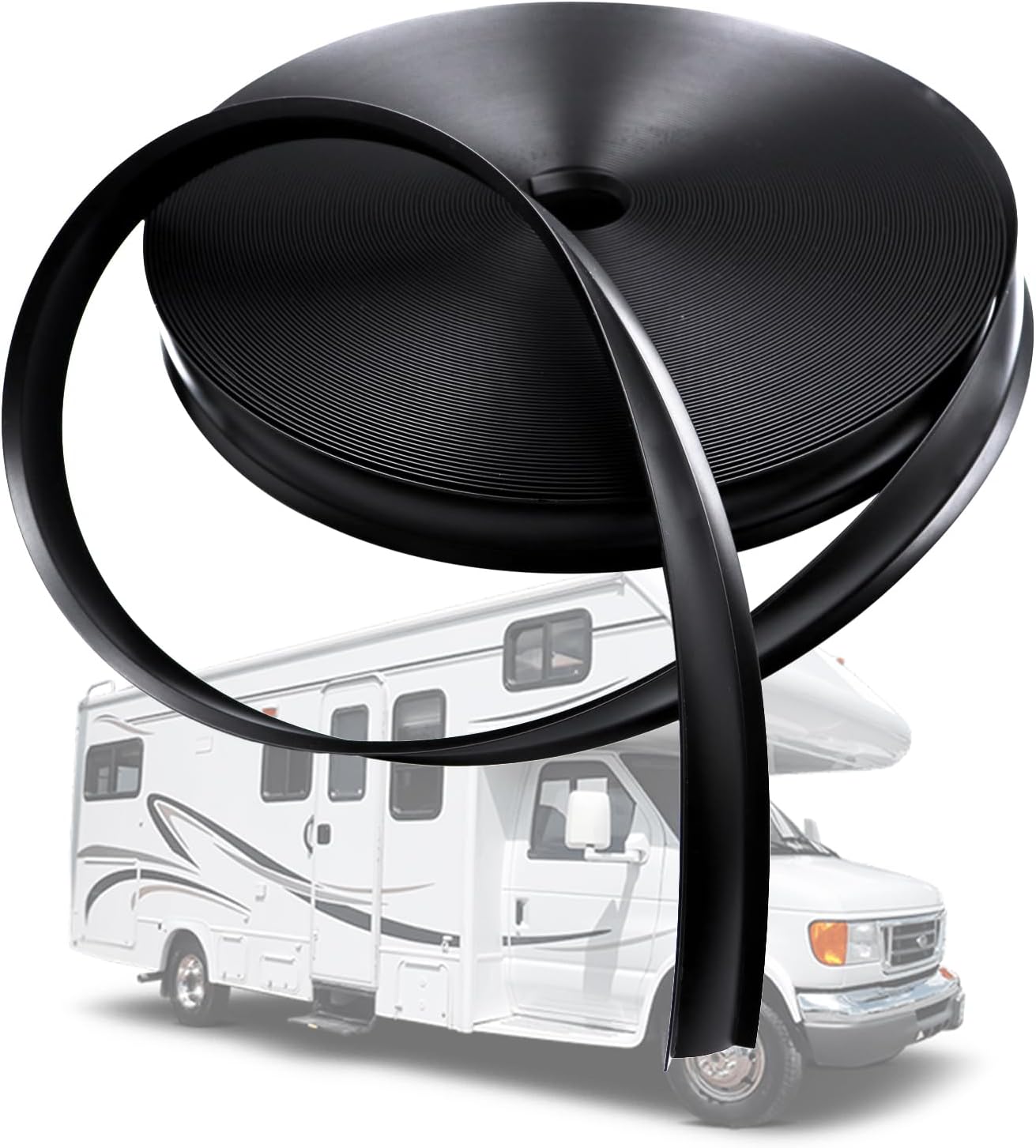 1" RV Vinyl Trim Molding Insert, 120FT RV Weather Stripping Exterior Screw Cover Trim Molding Exterior, Camper Weather Stripping Camper Trailer Roof Corner Gutter Seal Black