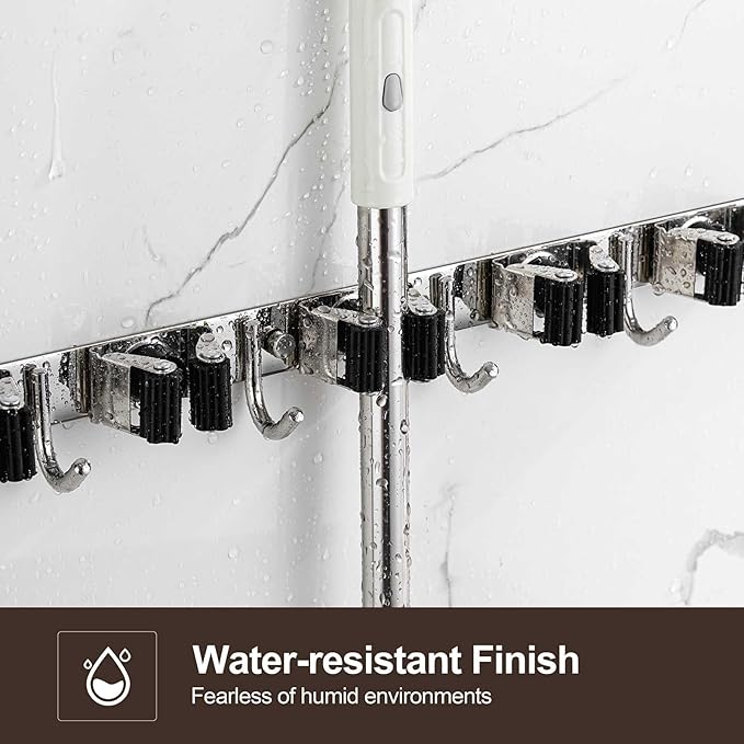 2 Pack Broom Holder Wall Mount, Stainless Steel Broom Hanger Wall Mount - Image 3