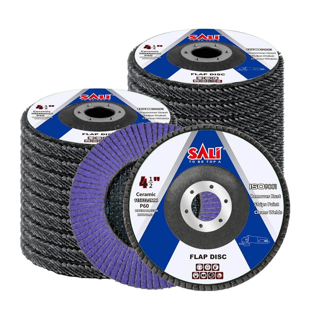 sali 20 pack ceramic flap disc 60 grit, main product view