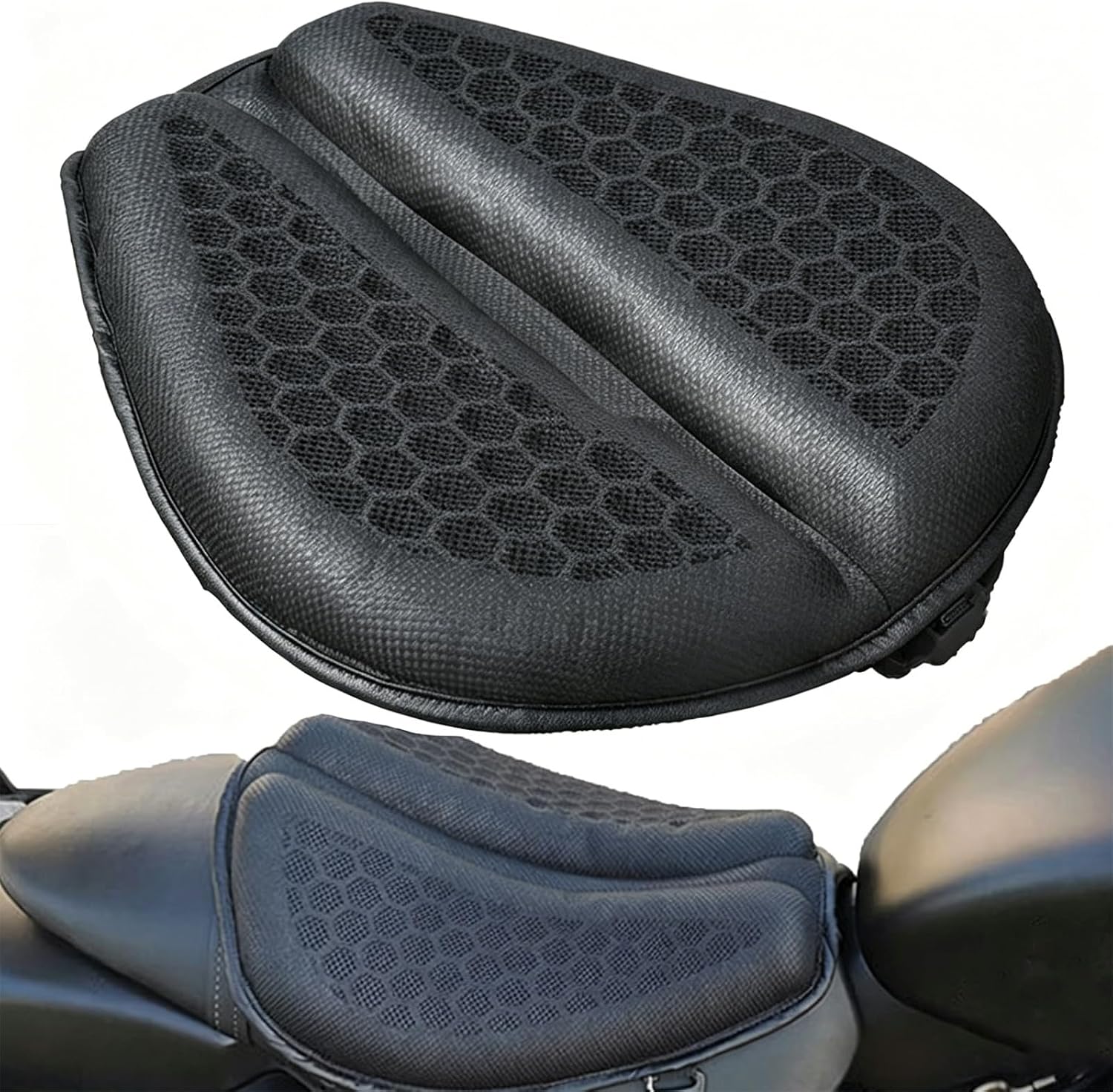 Motorcycle Gel Seat Cushion for Honda NT 1100 /NT1100/ NT1100 DCT/ NT1100 MT Foldable 3D-Honeycomb Structure Shock Absorption & Breathable