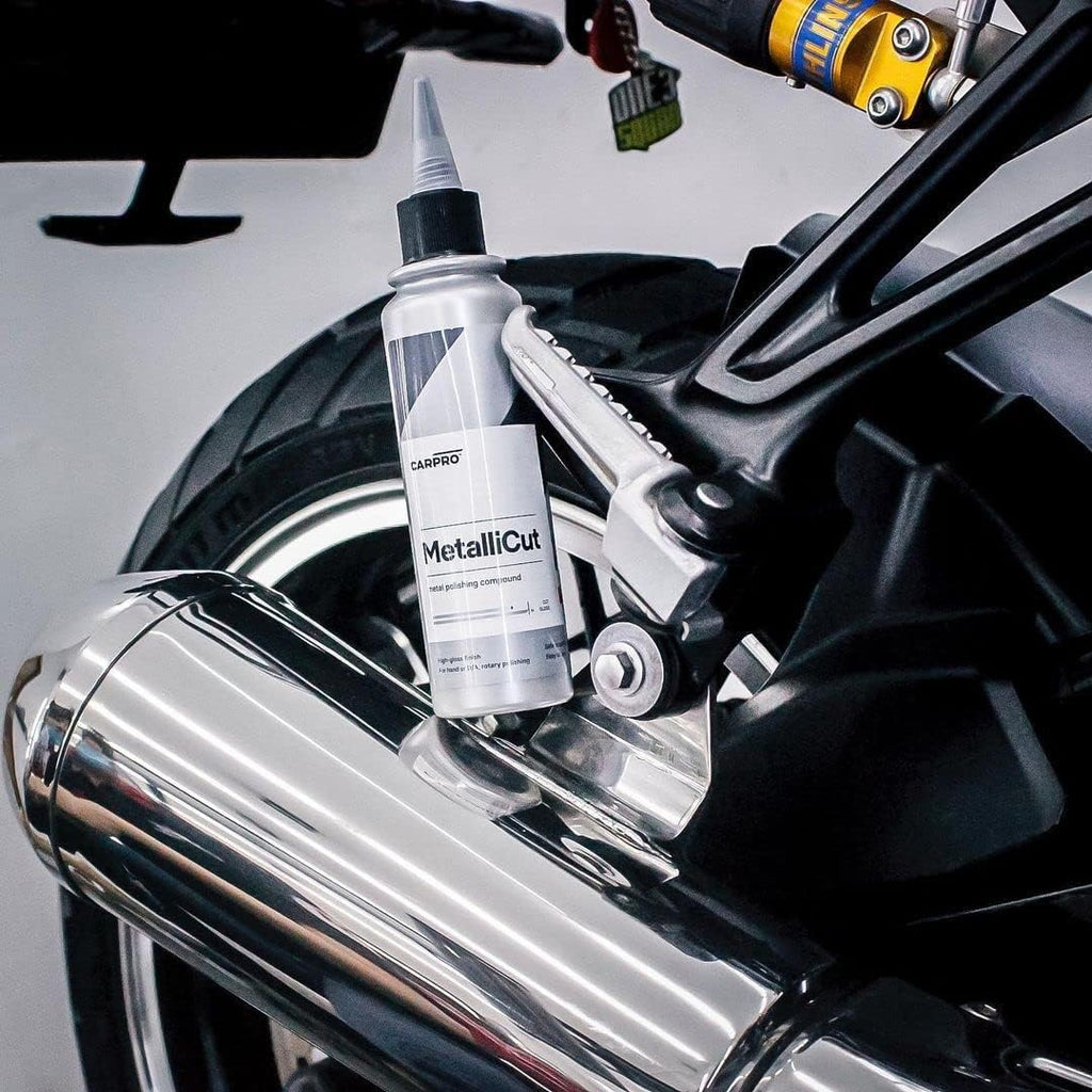 CARPRO Metallicut Metal Polish & Cleaner for Metal, Stainless Steel, Aluminum - Chrome Polish Exhaust Tips, Wheels, Bumpers & Trim - Diamond Powders that Finish to an Extreme Gloss - 150mL (5oz)