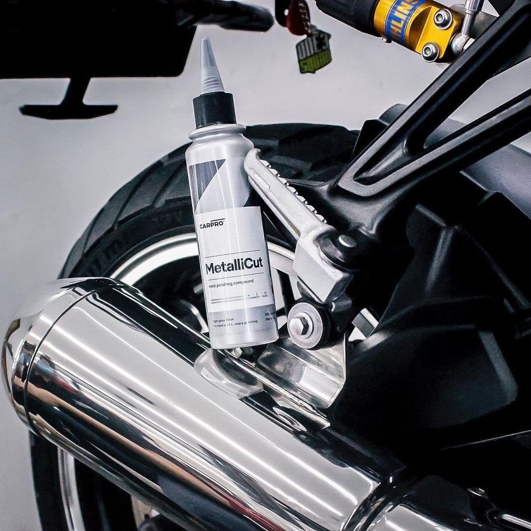 CARPRO Metallicut Metal Polish & Cleaner for Metal, Stainless Steel, Aluminum - Chrome Polish Exhaust Tips, Wheels, Bumpers & Trim - Diamond Powders that Finish to an Extreme Gloss - 150mL (5oz)