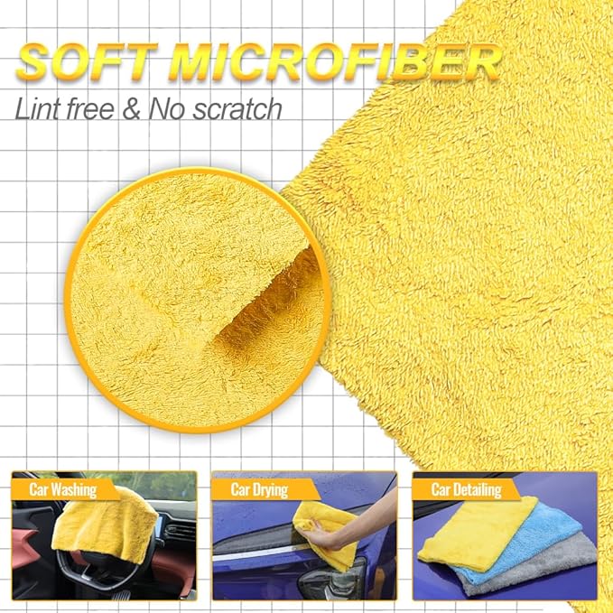 Micro Fiber Towels Car，Coral Fleece Car Wash Cleaning Towel, Scratch Free - Image 4