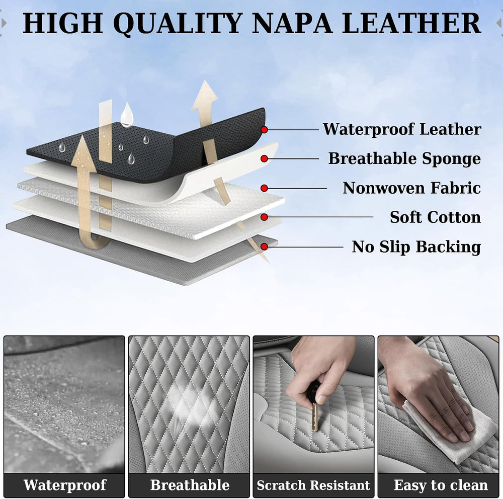Coverado Car Seat Covers Full Set, Seat Cushion for Cars, Automotive Seat Cov...