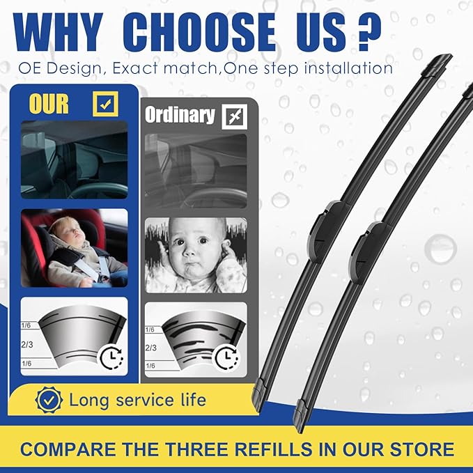 3 wipers Replacement For Subaru Impreza 2008 2009 2010 2011 Windshield Wiper - Image 2