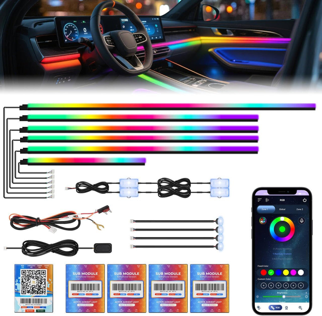 New Version Acrylic Car Dreamcolor Ambient Lighting Kit 14 in 1 LED Interior