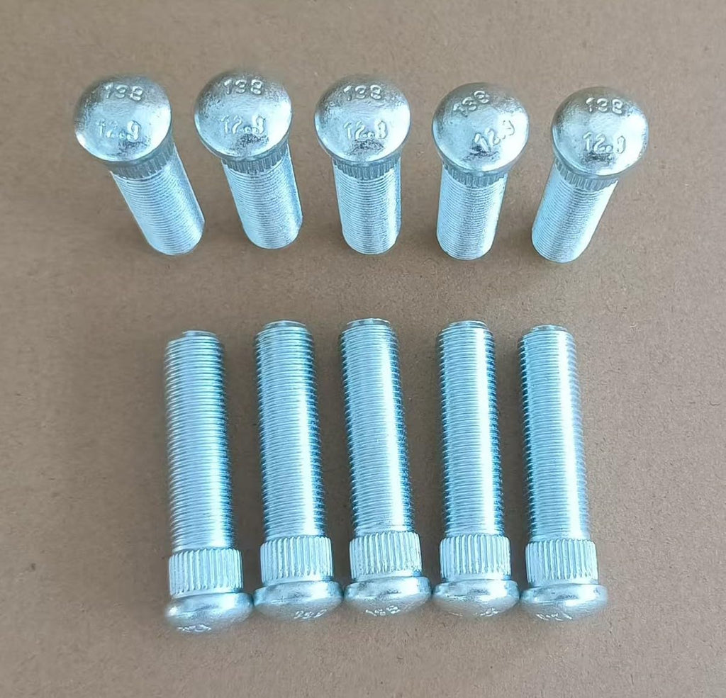 10 PCS 1/2" Extended Longer Than Stock Serrated Wheel Stud Bolts Thread 1/2-20 - .535 in. Knurl, 2 in. Length Replacement for Chevrolet Buick Cadillac GMC Pontiac Oldsmobile
