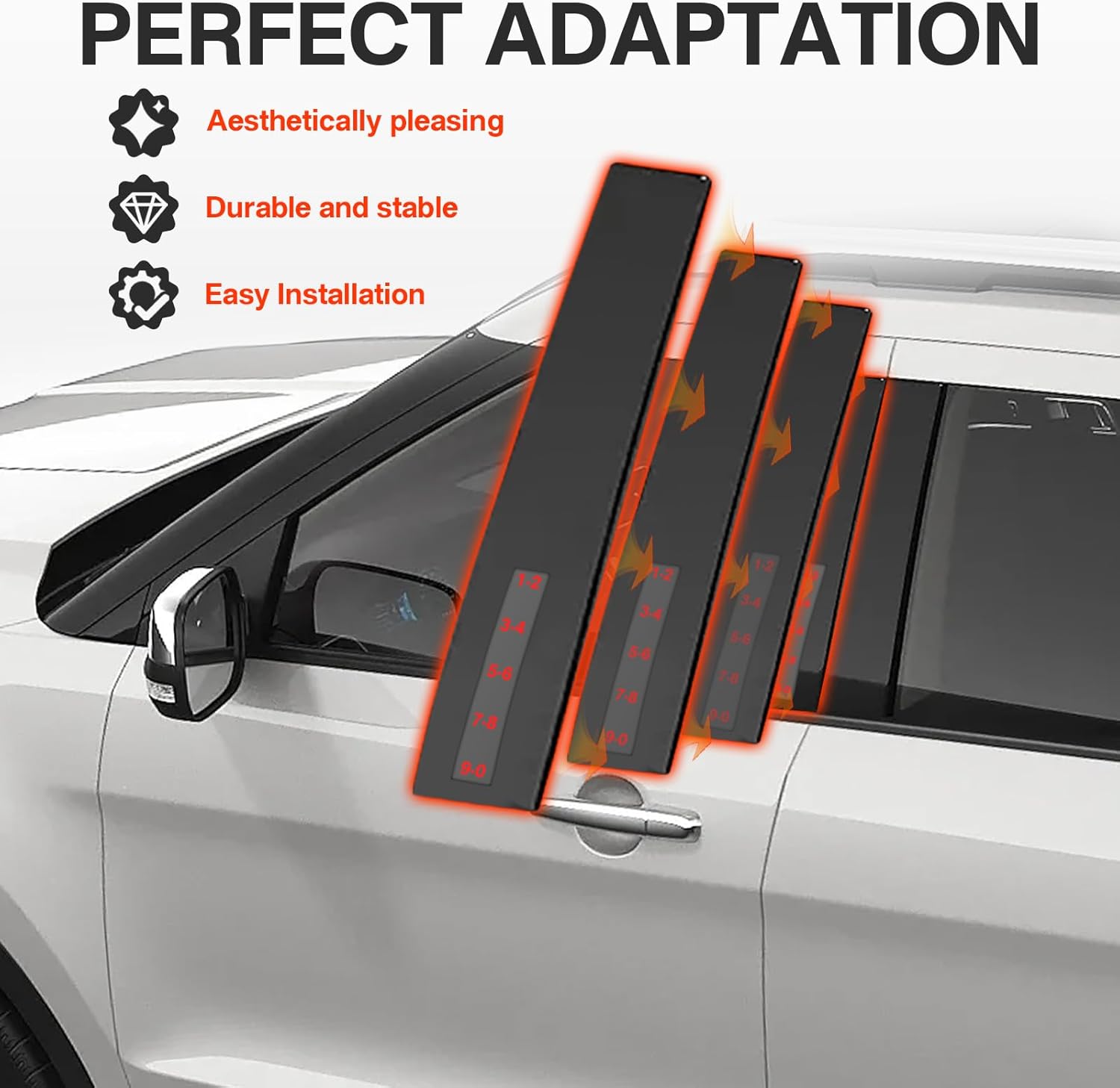 Front Door Keyless Entry Keypad B Pillar Trim Molding Panel Applique Driver Side Replacement Fit for Ford Explorer 2011-2019 Replaces DB5Z-7820555-AC DB5Z-7820555-AB DB5Z7820555AC