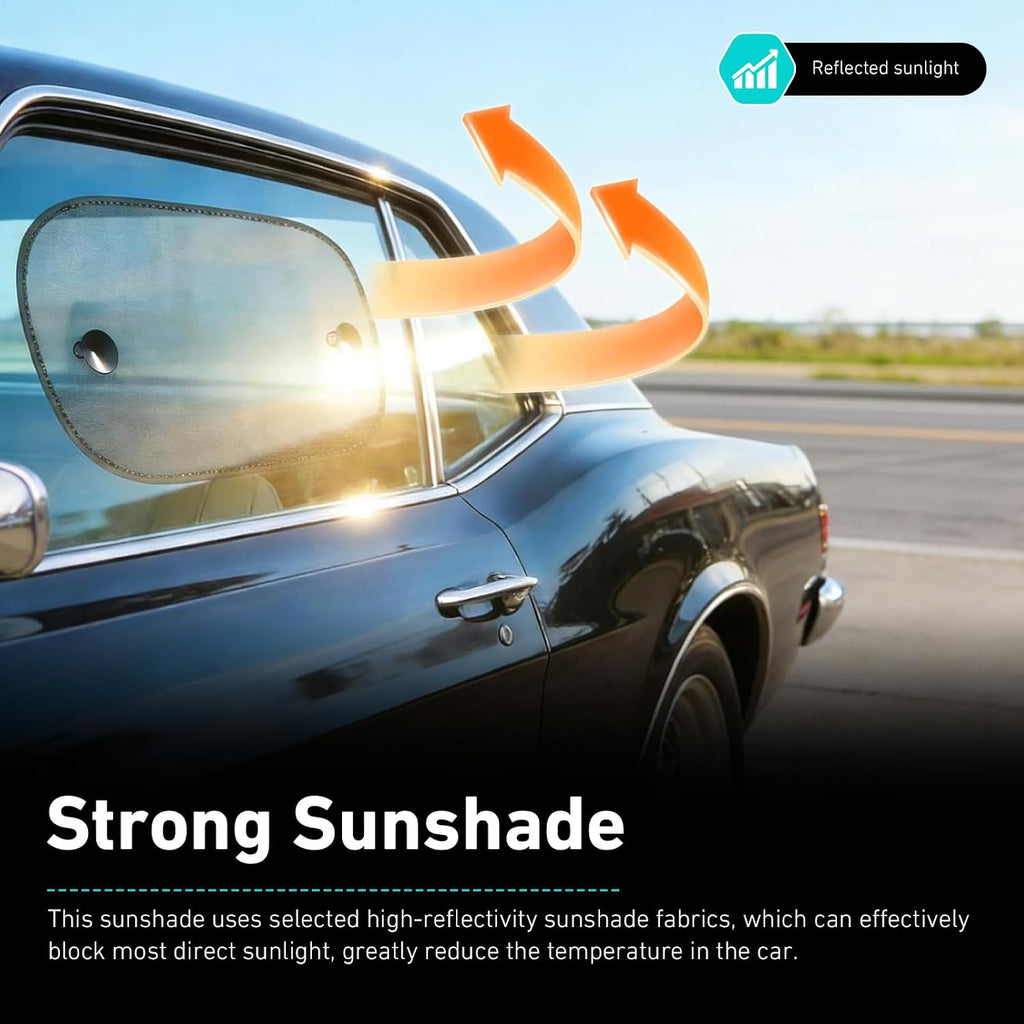 2 PCS Car Window Shades for Side Window, 19.7"x11.8" Mesh Side Window Covers, Cars Windows Sun Shade with Suction Cup, Fit for Most Cars (Black)
