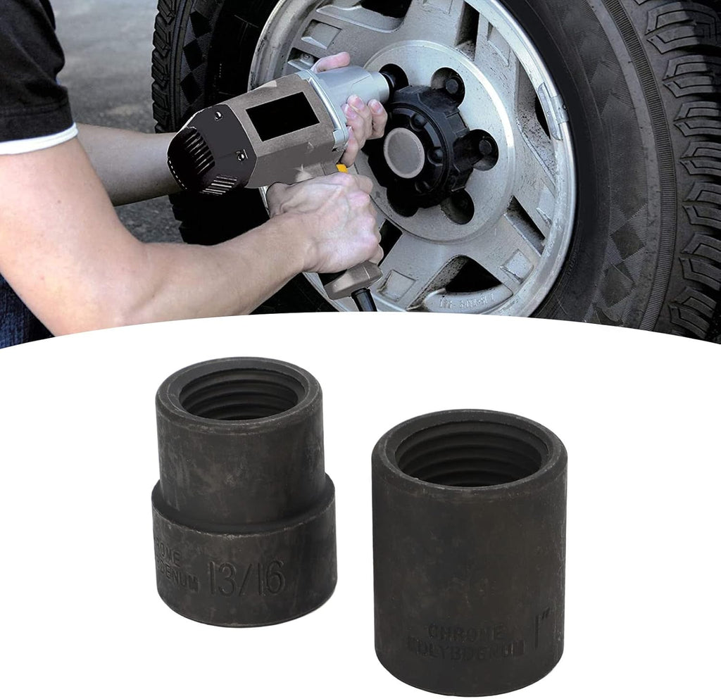 2PCS Emergency Wheel Lug Nut Removal Set, 19‑26mm Lug Nut Extractor with 1/2in Square Drive for Hand and Air Tools, Universal Locking Wheel Nut Remover for Cars Trucks