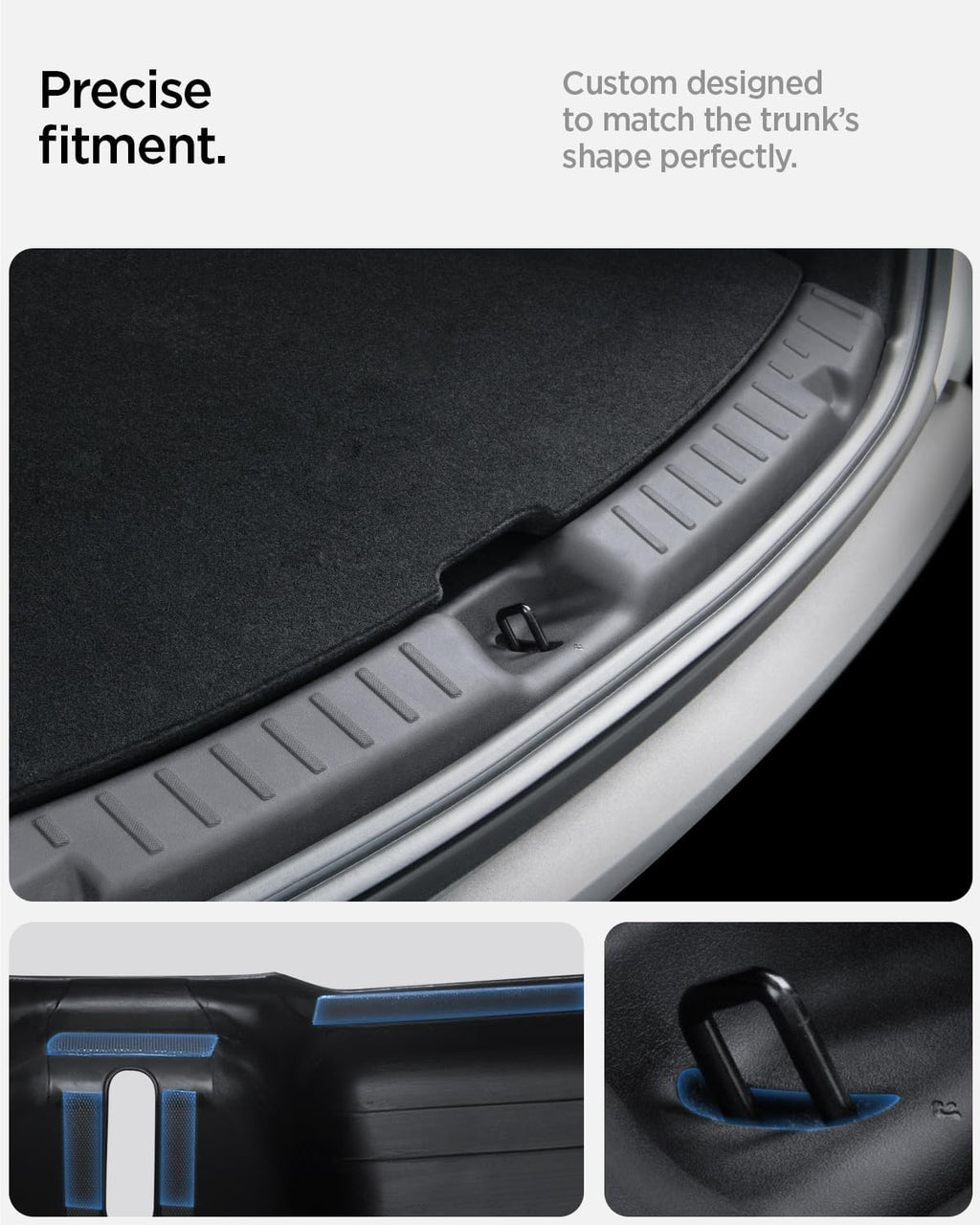 Spigen Rear Bumper Trunk Sill Guard Bumper Protection with Easy Glide Sliding Grooves for 2025/2026 Tesla Model Y Juniper Accessories (Premium & Performance 2025/2026) - Black