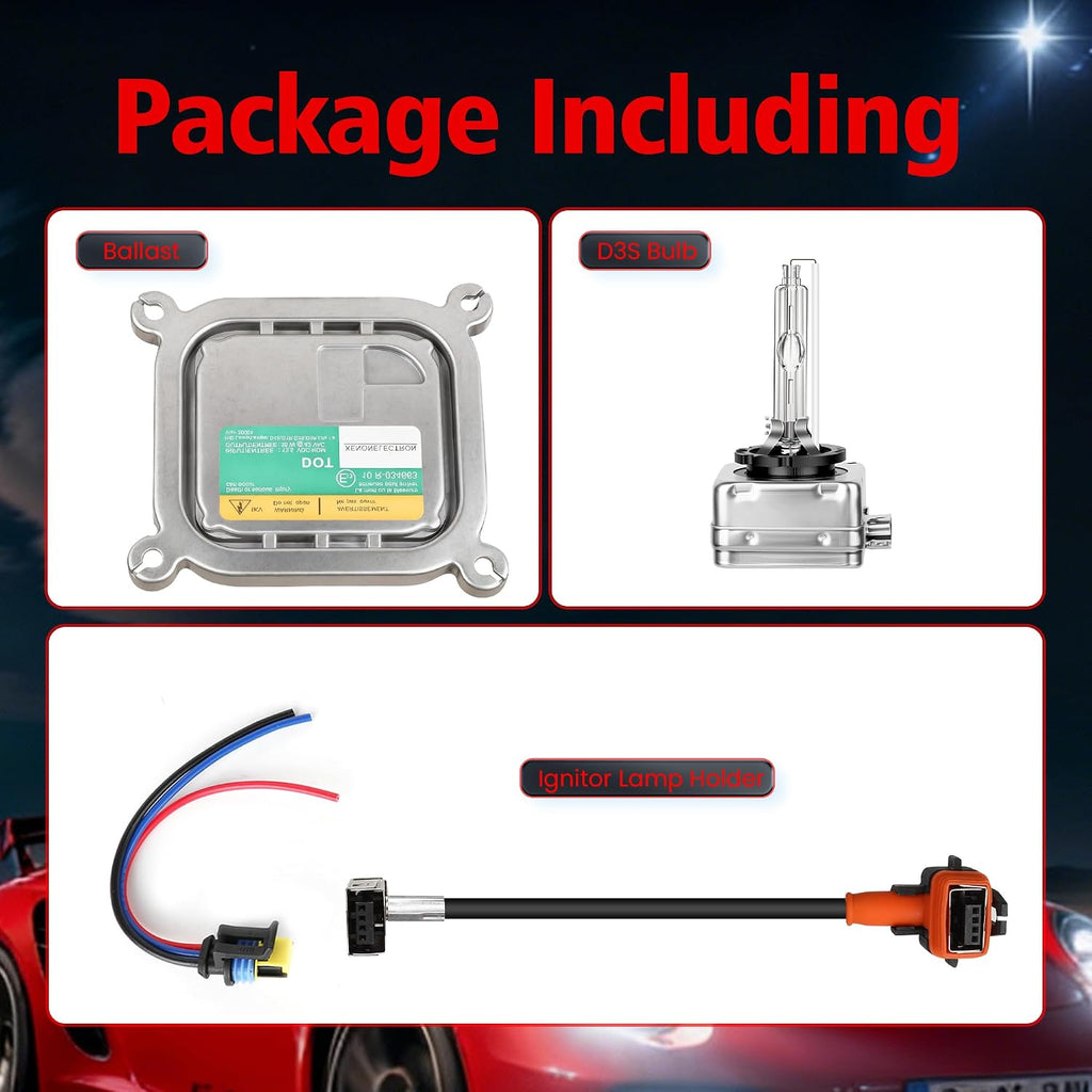 HID Headlight Ballast Control Module with Igniter & D3S Bulb for Ford Mustang 2010-2019,for Ford Escape 2013-2016,for Ford Explorer 2011-2015,for F-150 2009-2014 - Replaces 8A5Z-13C170-A DL3Z-13C170-A
