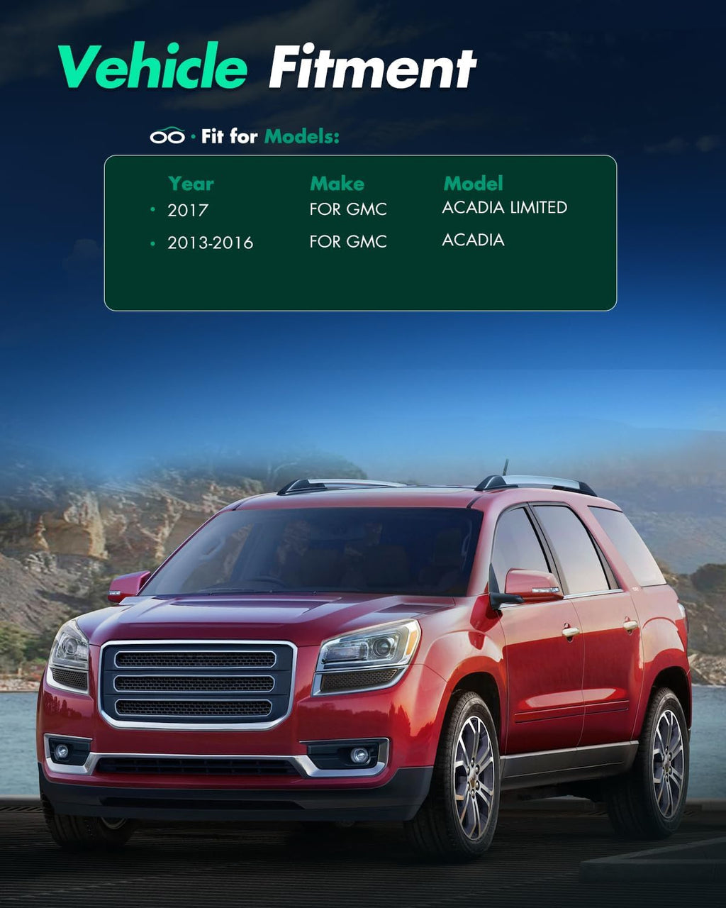 SCITOO Front Left Bumper Grille Fit for 2017 for GMC Acadia Limited,2013-2016 for GMC Acadia Outer Grille with and Chrome Molding replacement 20982401